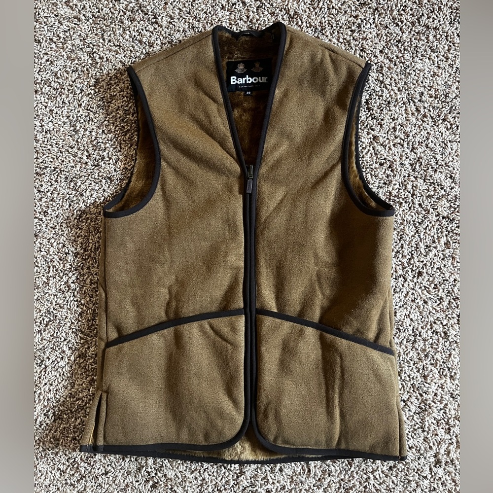 Barbour Warm Pile Zip-In Liner Sz 38